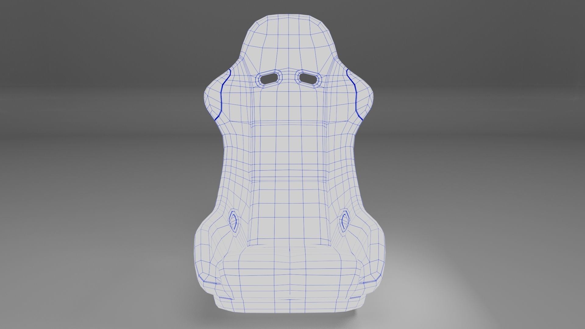 Car Seat Bucket-Seat Low-poly 3D model_7