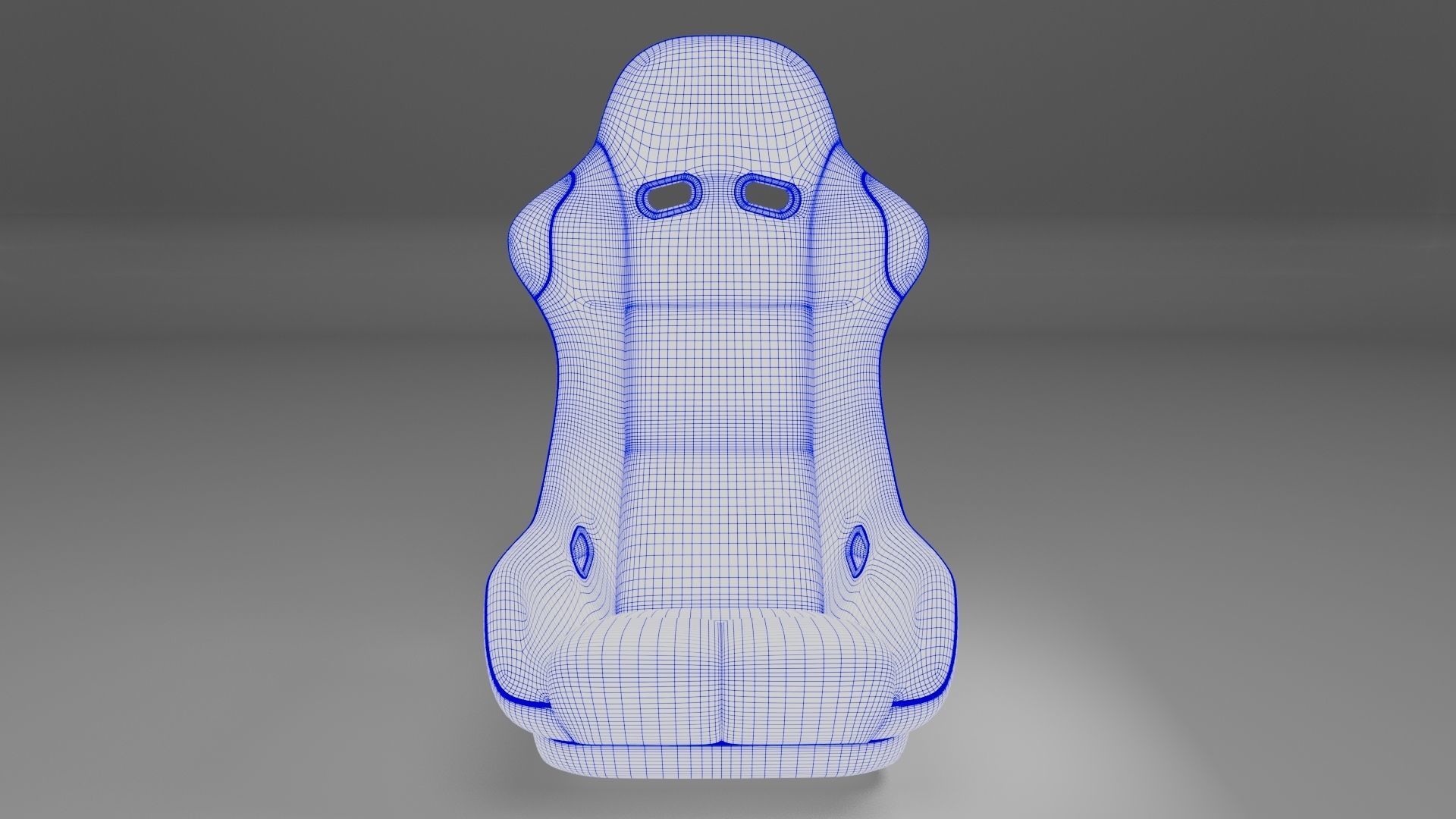 Car Seat Bucket-Seat Low-poly 3D model_6
