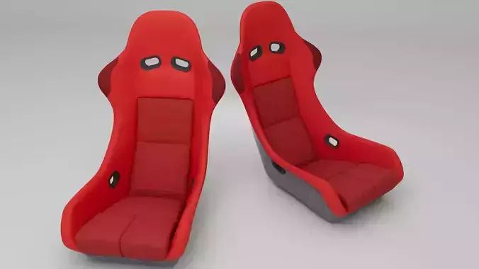 Car Seat Bucket-Seat Low-poly 3D model