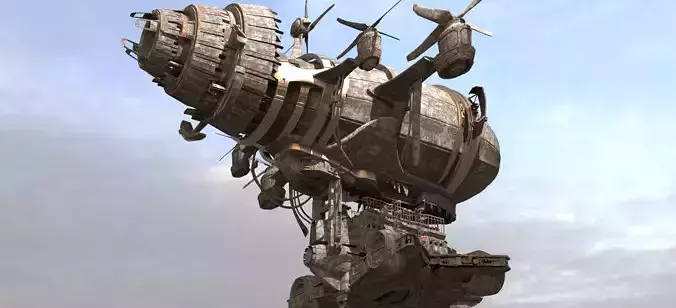 Persian Dystopian airship 1 3D model