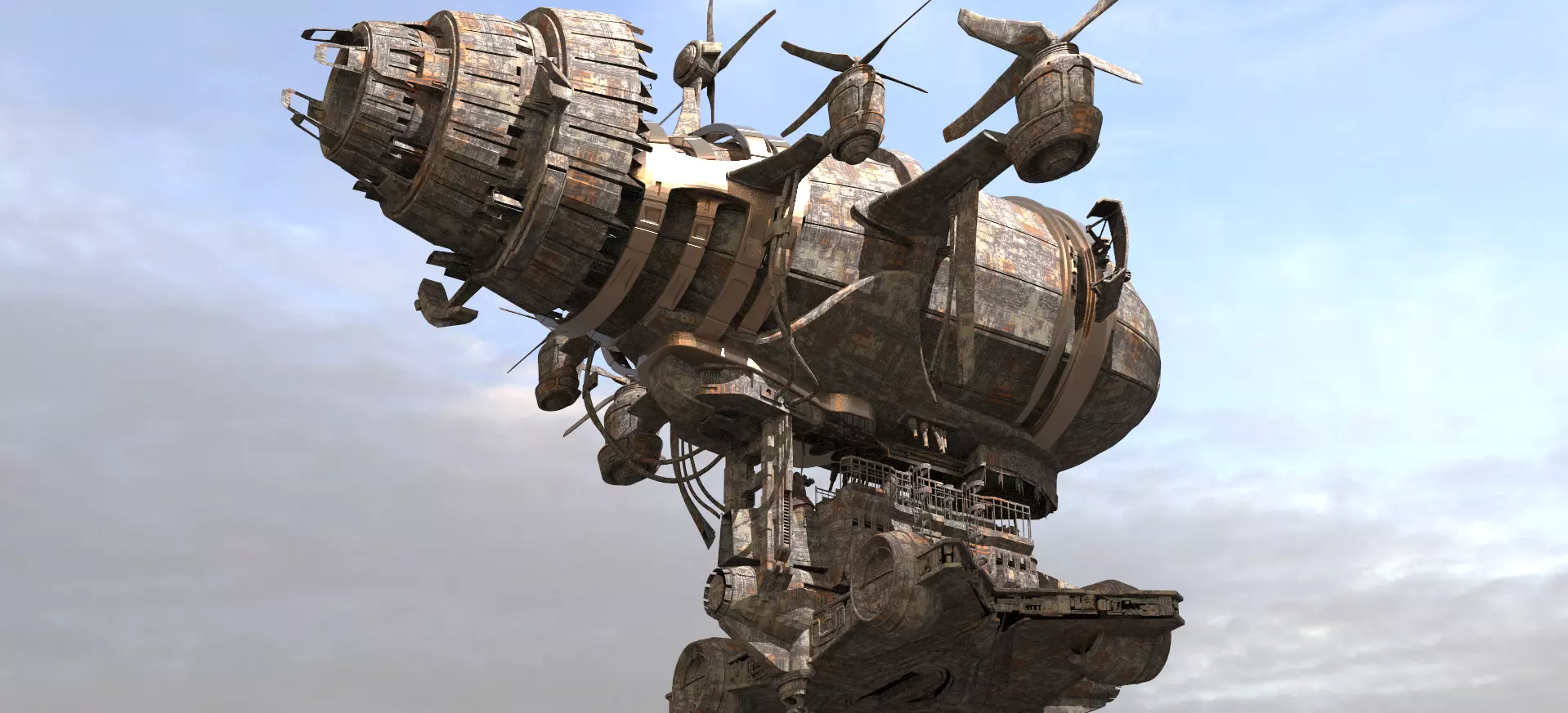 Persian Dystopian airship 1 3D model_0