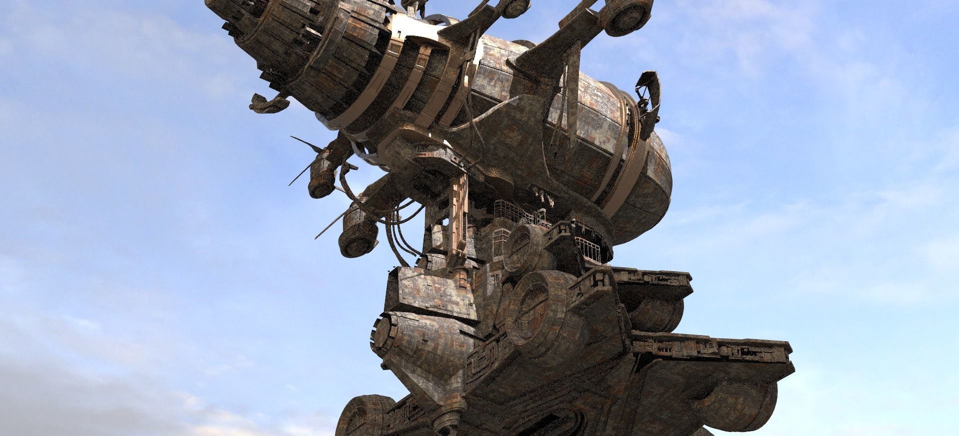 Persian Dystopian airship 2 3D model_1