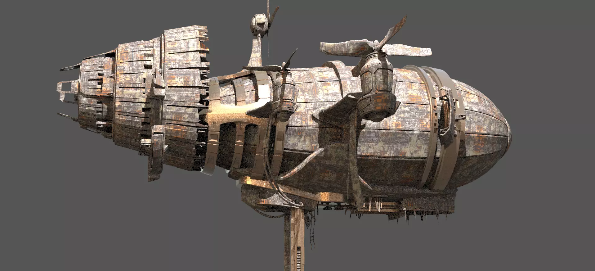 Persian Dystopian airship 4  3D model_0