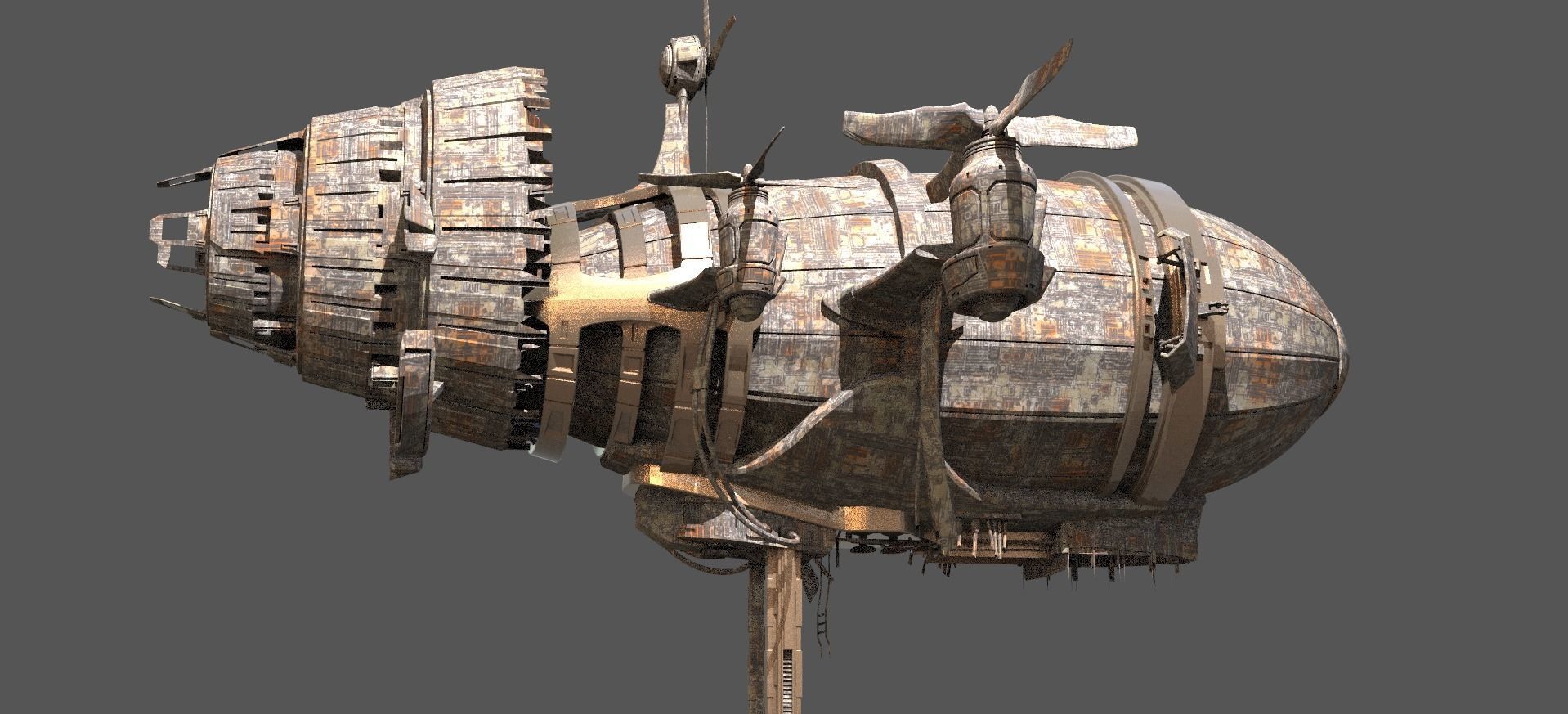 Persian Dystopian airship 4  3D model_1