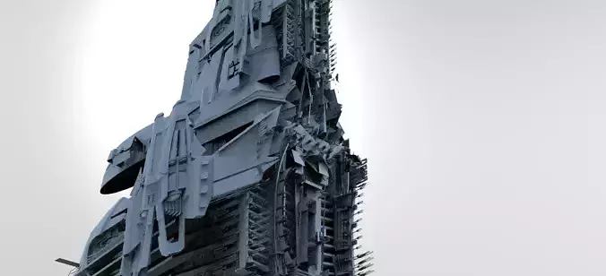 Moon Space colony Military base Tower 3D model