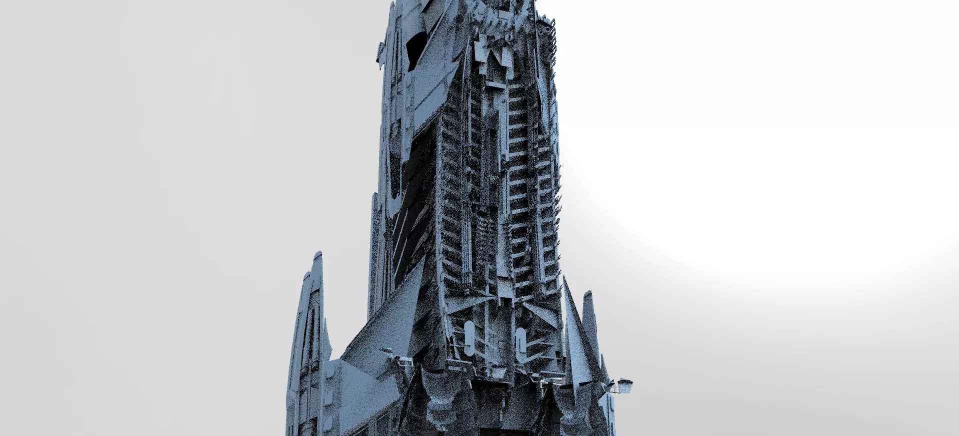 Moon Space colony Military Tower 2  3D model_0