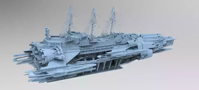 Sci Fi Speeder airship 1 3D model