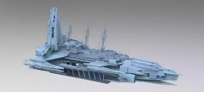 Sci Fi Speeder airship 2  3D model