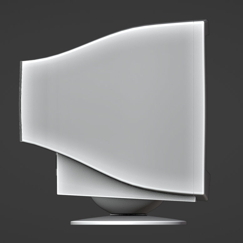 Old CRT Computer Monitor 3D model_8