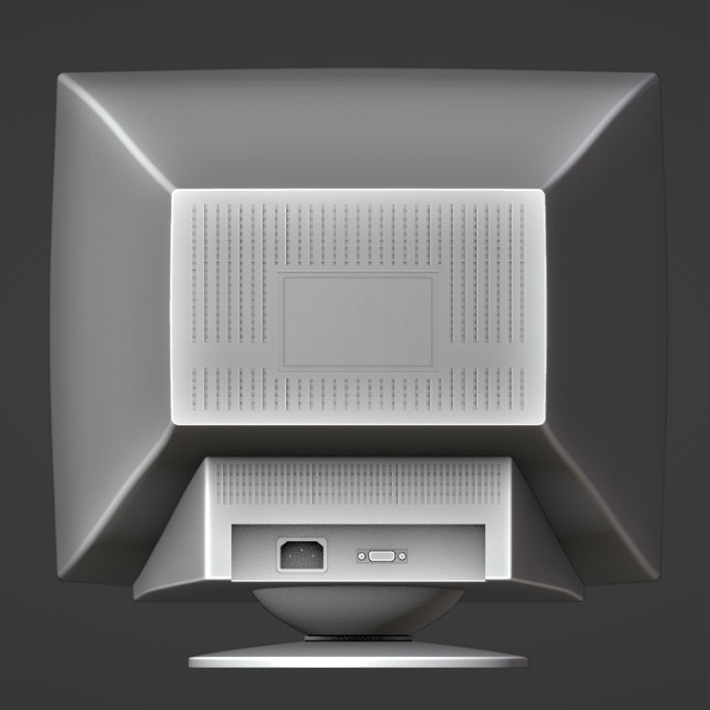 Old CRT Computer Monitor 3D model_10