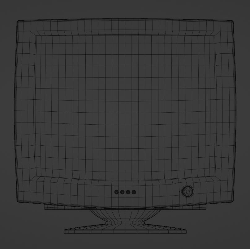 Old CRT Computer Monitor 3D model_13