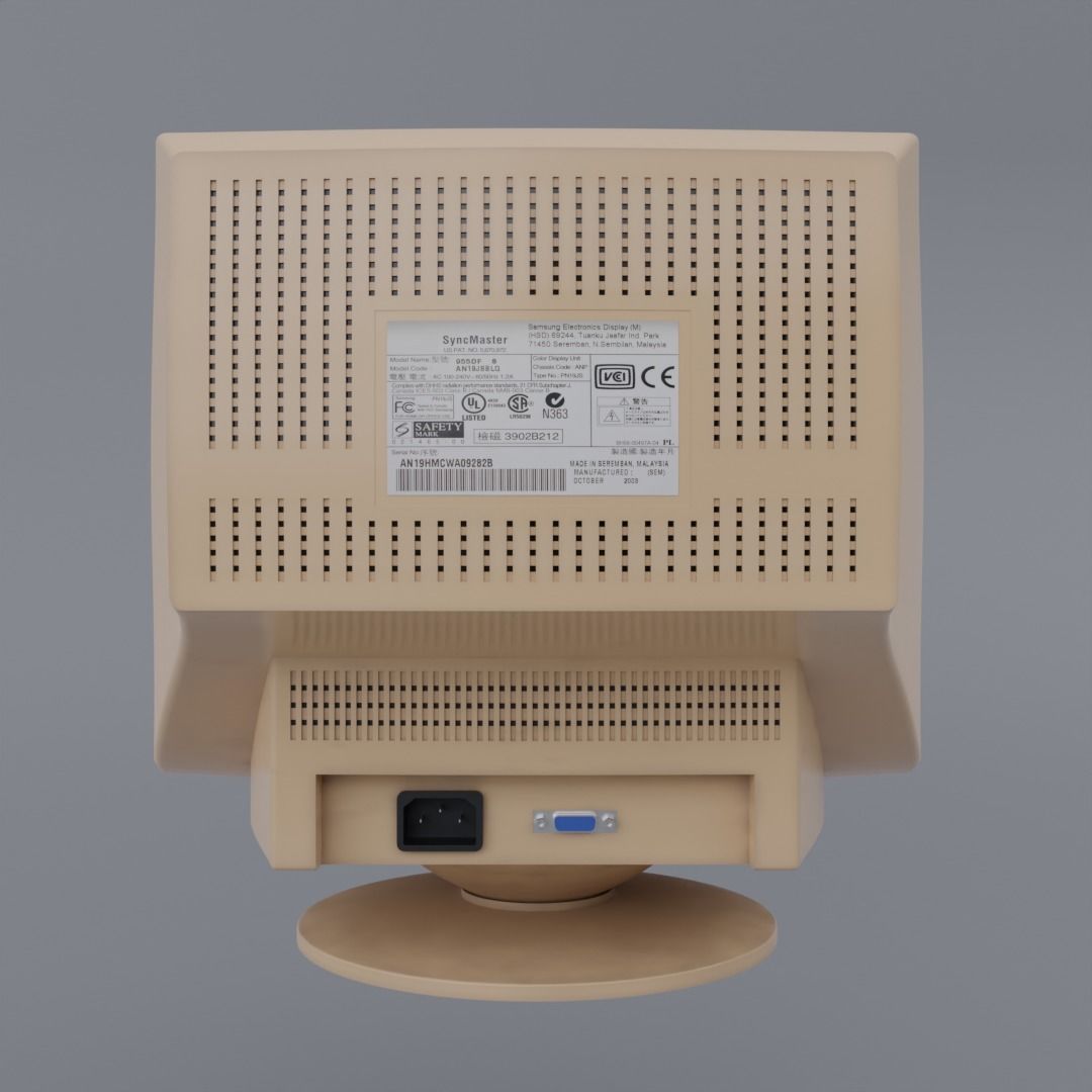 Old CRT Computer Monitor 3D model_3