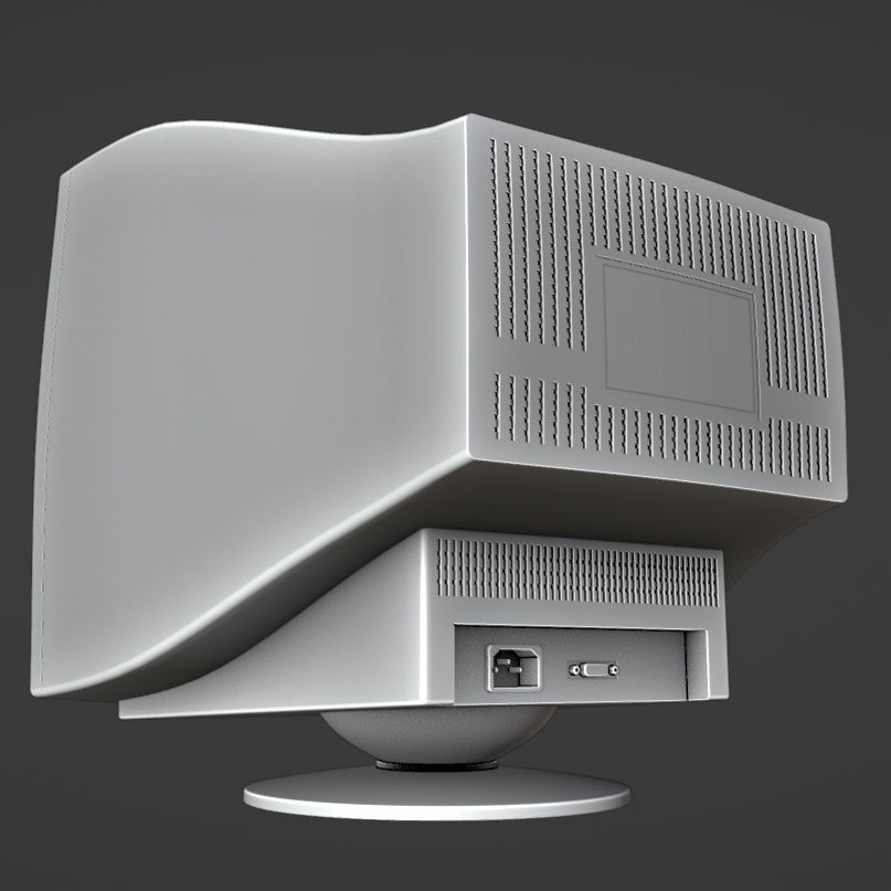 Old CRT Computer Monitor 3D model_6