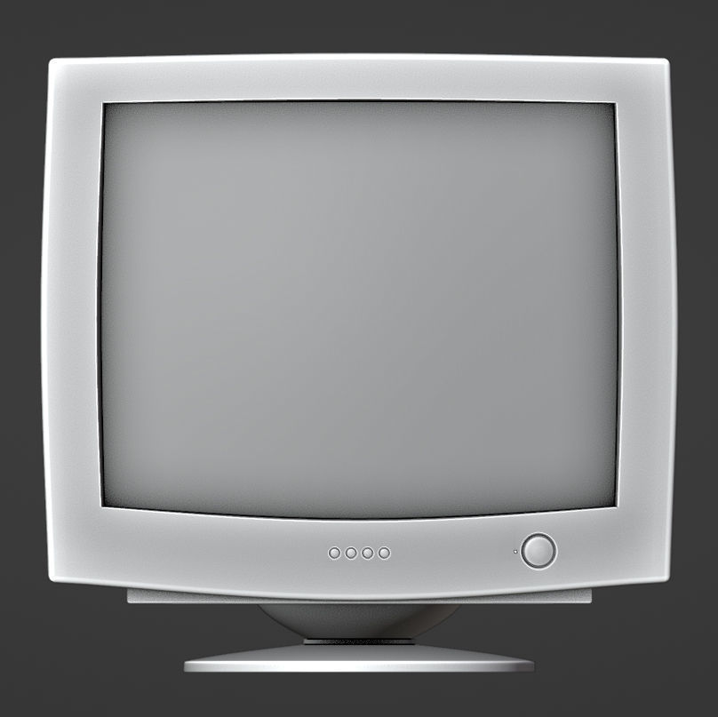 Old CRT Computer Monitor 3D model_12