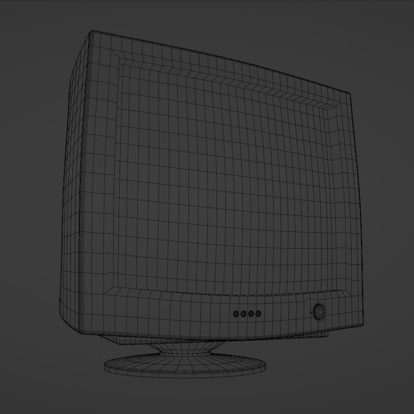 Old CRT Computer Monitor 3D model_5