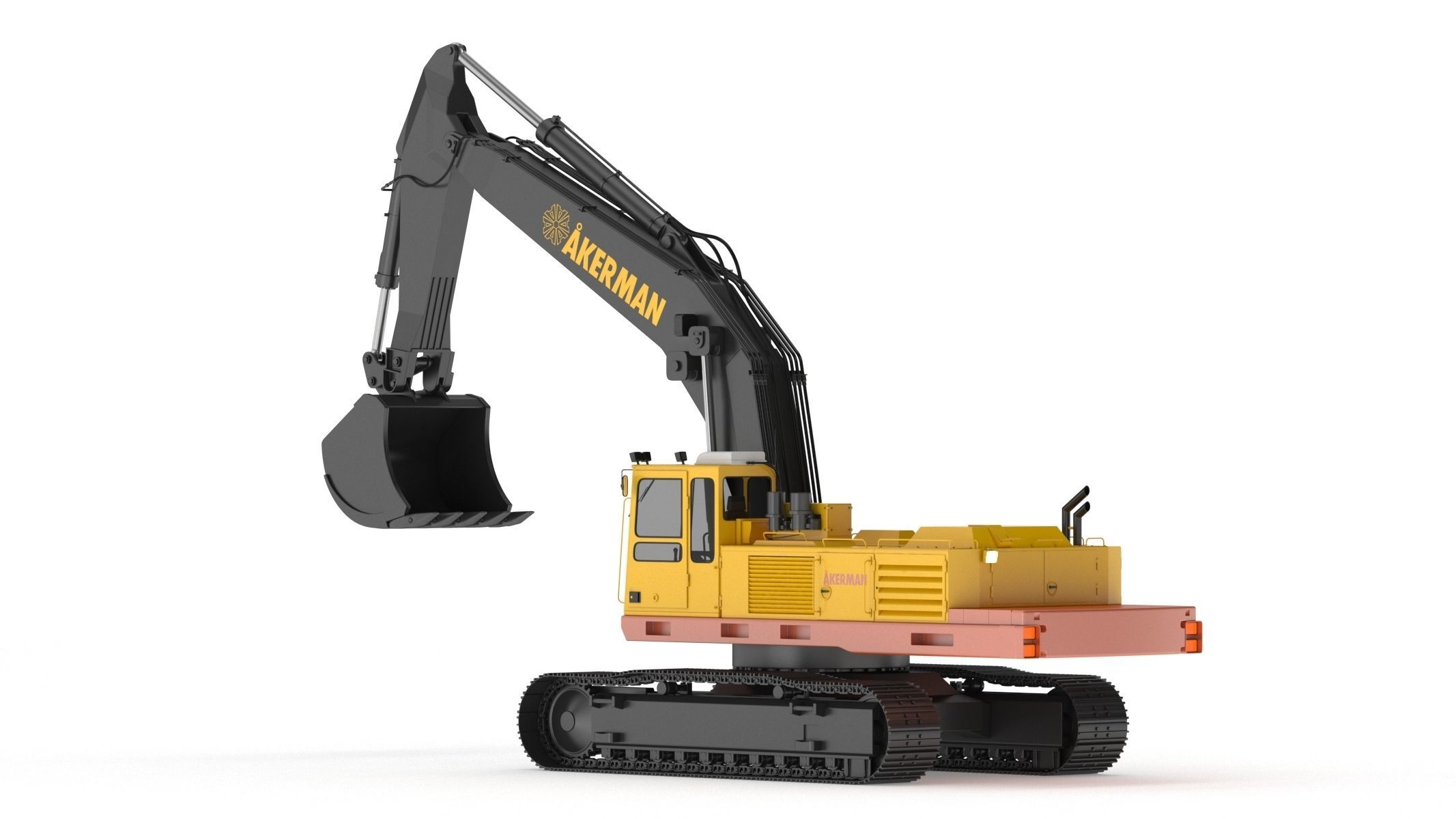 Akerman H25D Backhoe Excavator 3D model_2