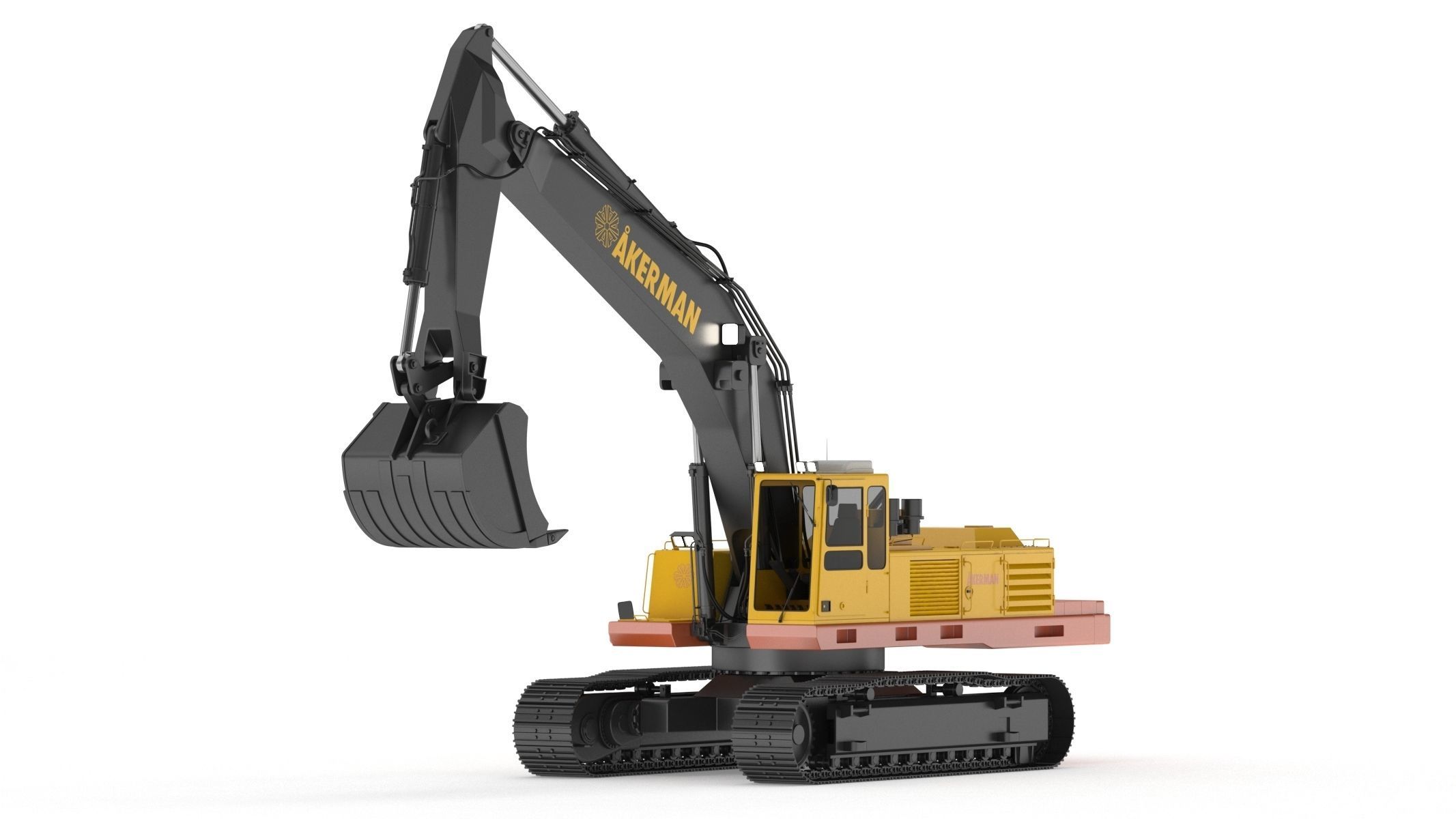 Akerman H25D Backhoe Excavator 3D model_4
