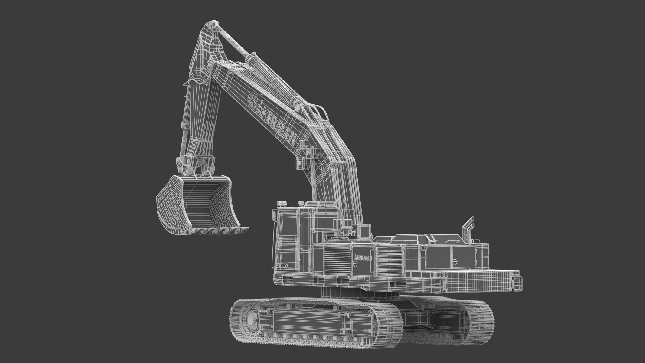 Akerman H25D Backhoe Excavator 3D model_23