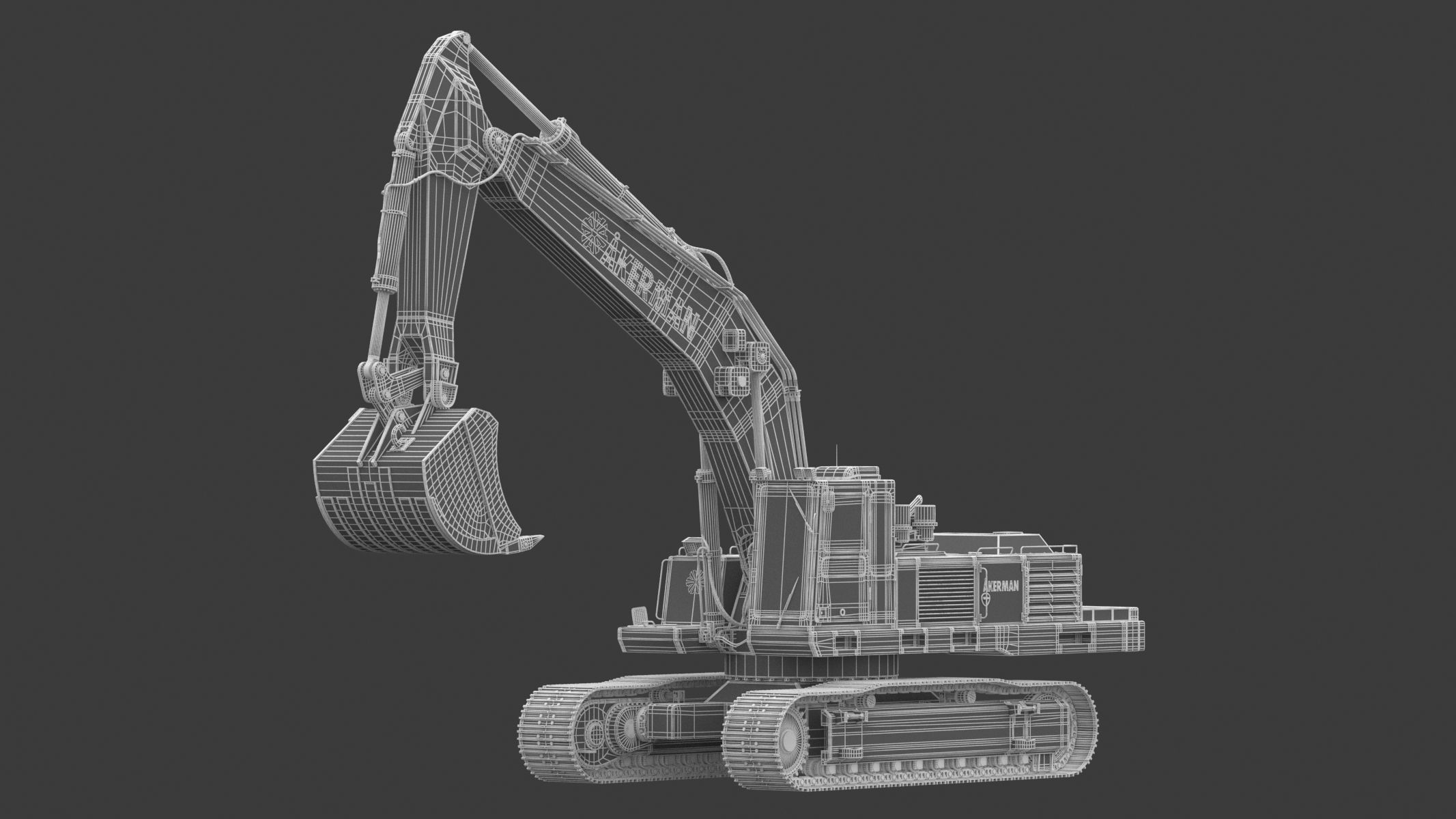 Akerman H25D Backhoe Excavator 3D model_25