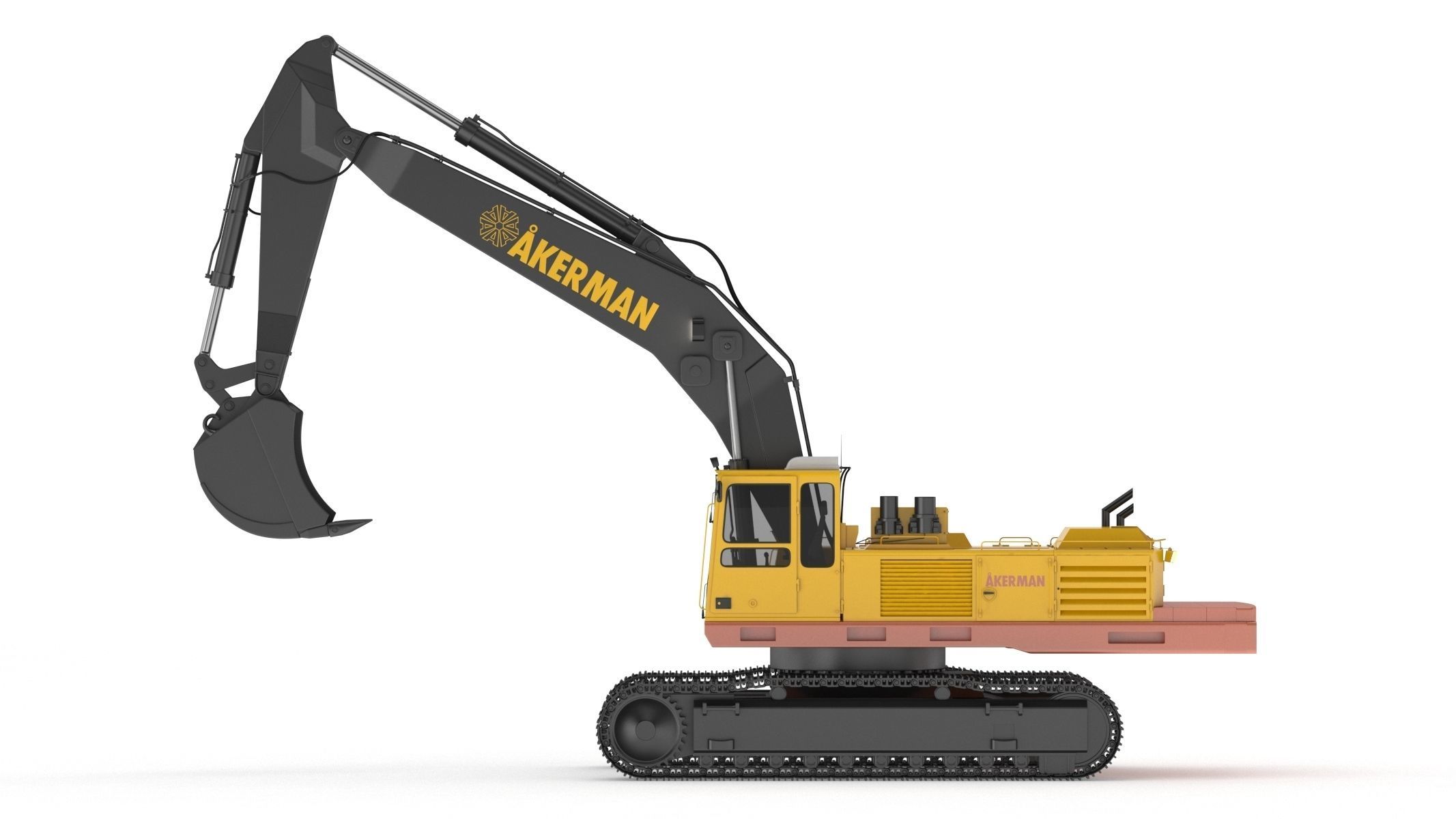 Akerman H25D Backhoe Excavator 3D model_3