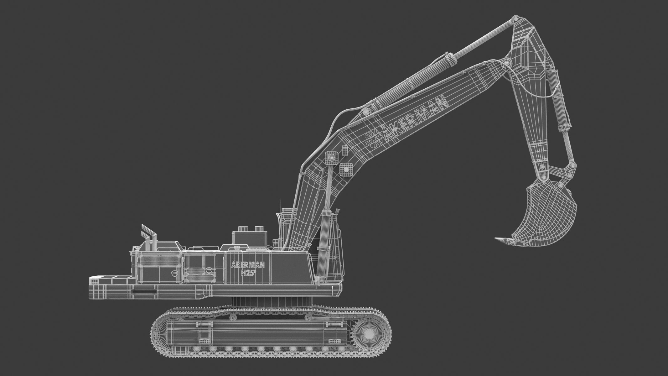 Akerman H25D Backhoe Excavator 3D model_28