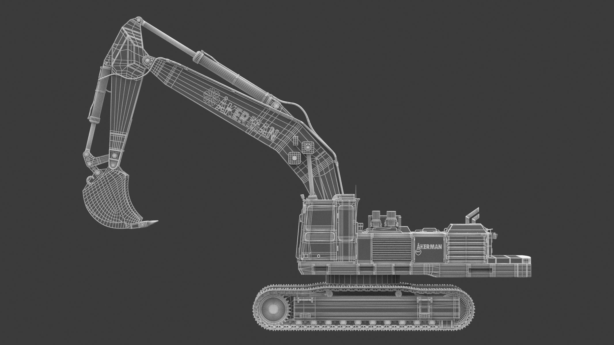 Akerman H25D Backhoe Excavator 3D model_24