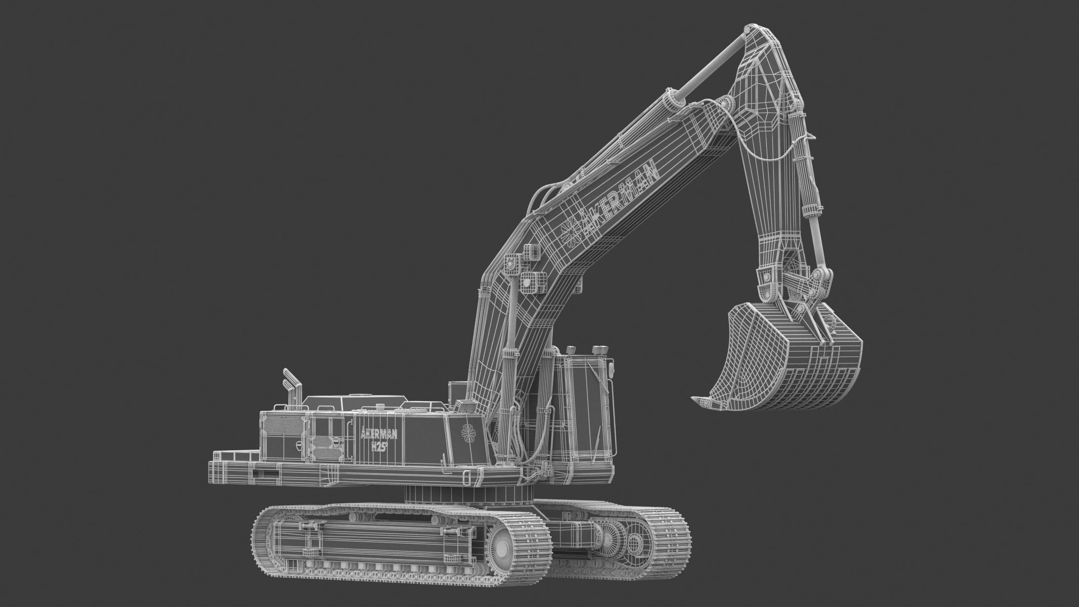 Akerman H25D Backhoe Excavator 3D model_27