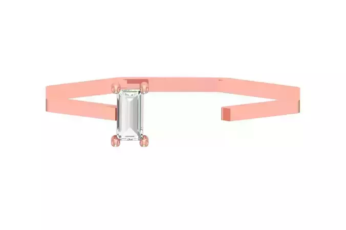 Open End Women Light Weight Band Baguette Stone Ring