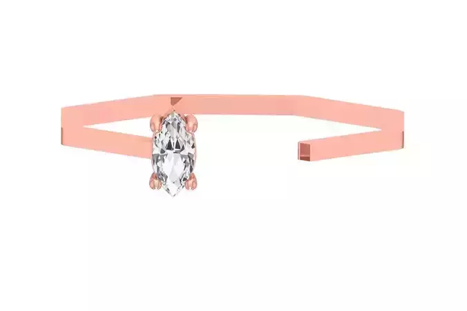 Open End Women Light Weight Band Marquise Stone Ring