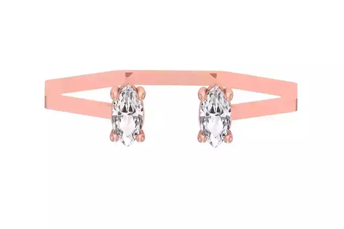 Open End Women Light Weight Band Marquise Stone Ring