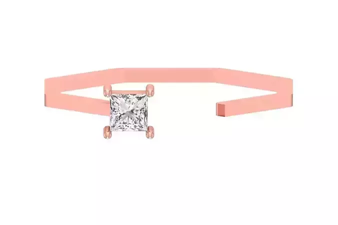 Open End Women Light Weight Band Princess Stone Ring