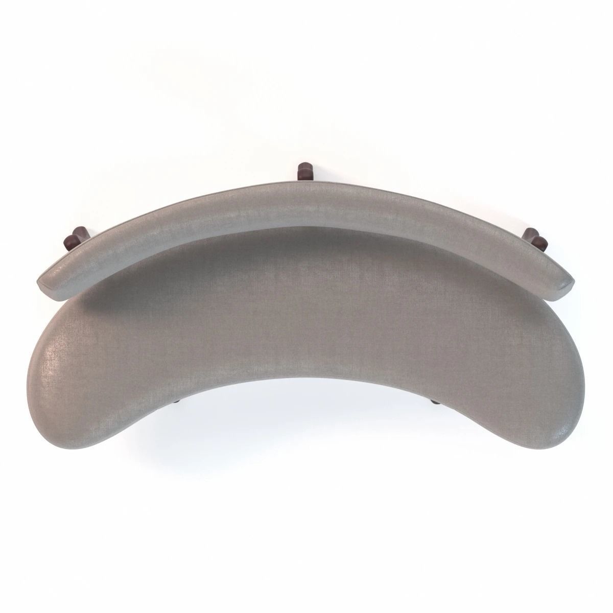 Houzz Floating Curved Walnut Sofa 3D model_9