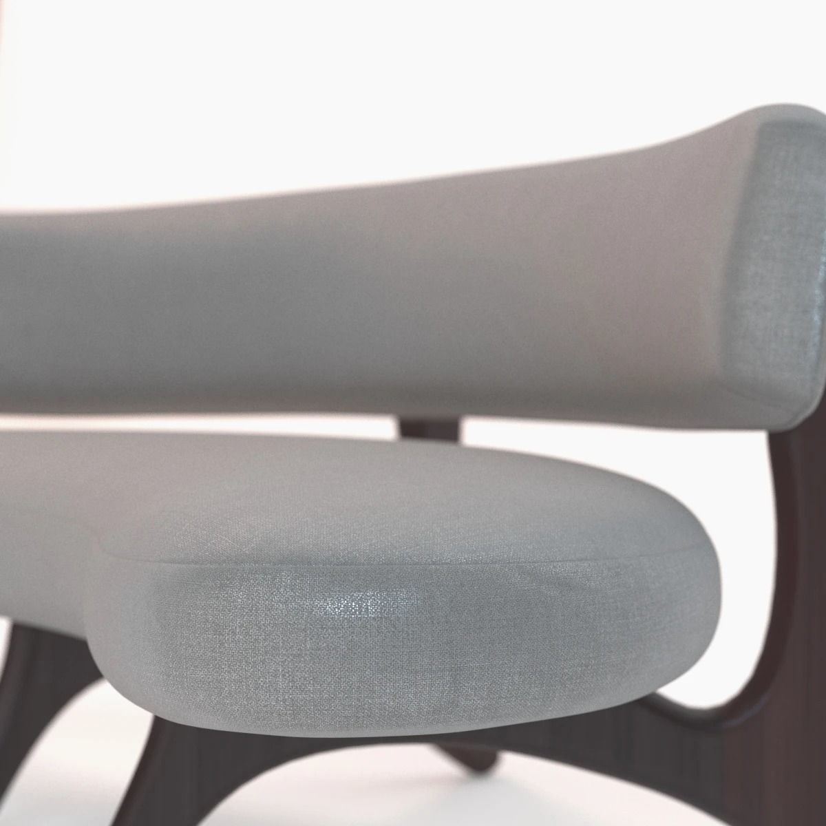 Houzz Floating Curved Walnut Sofa 3D model_10