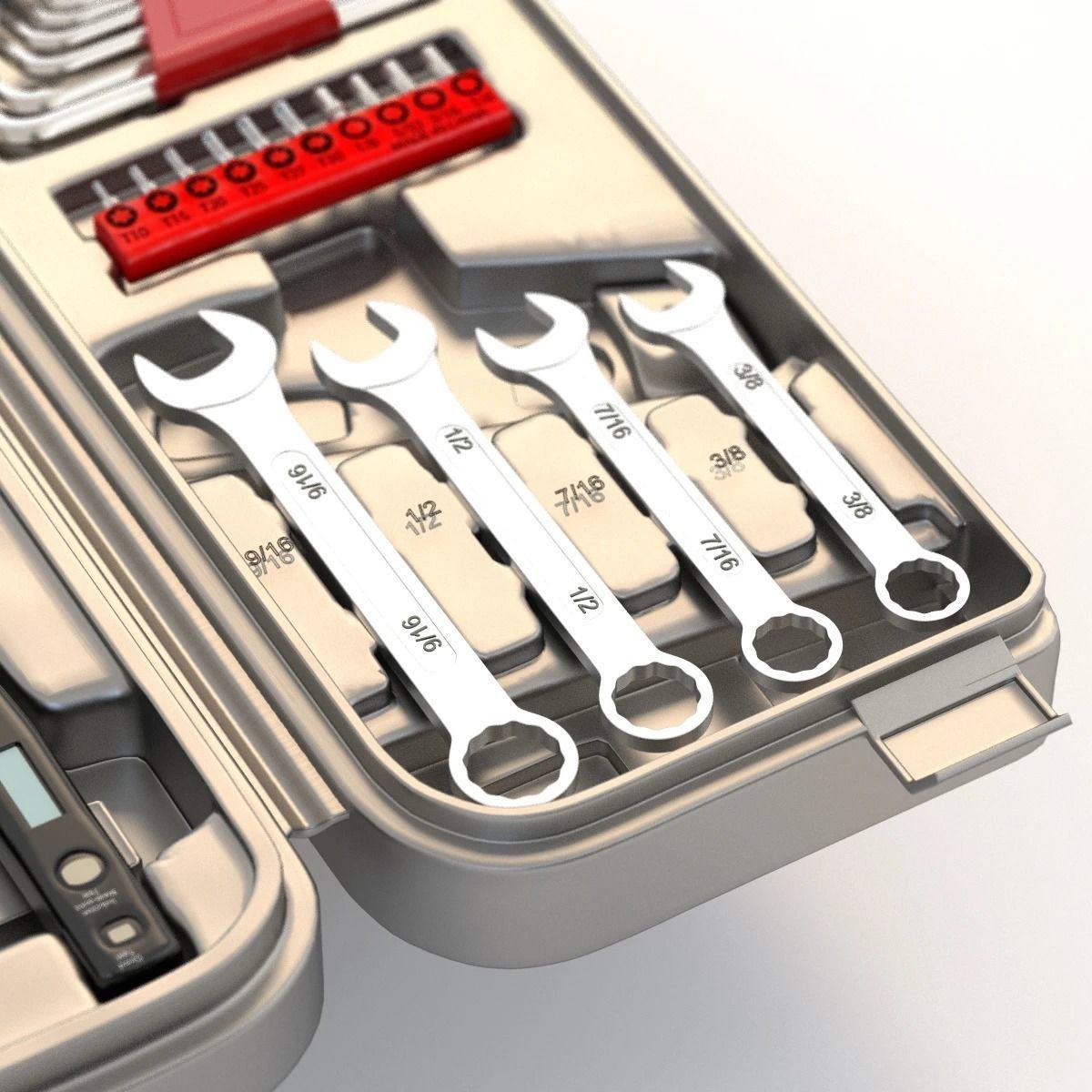 Household Precision Tool Set With Wrenches Pliers Grip Ratchet 3D model_1