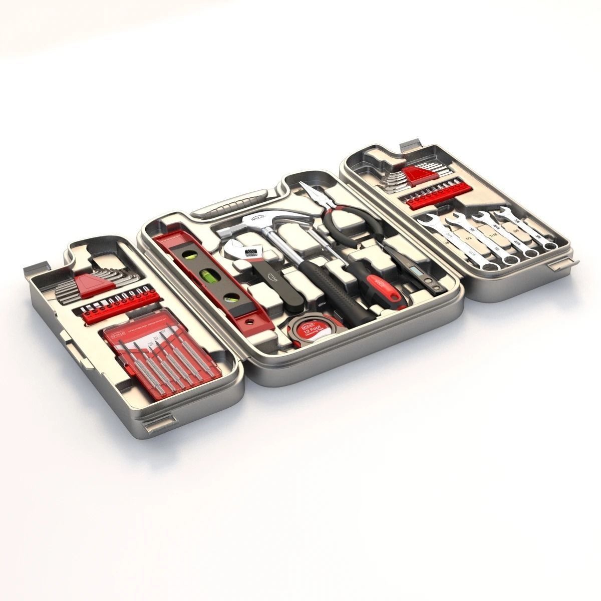 Household Precision Tool Set With Wrenches Pliers Grip Ratchet 3D model_8