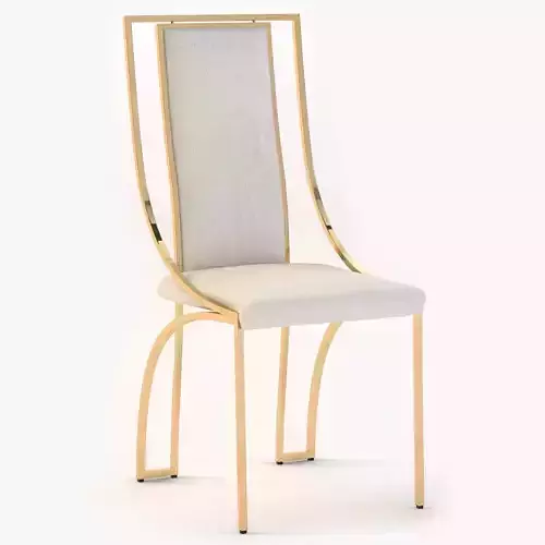 High Back Brass Chair