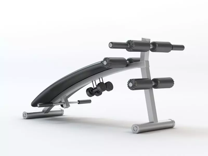Gym workout bench 3D model_0