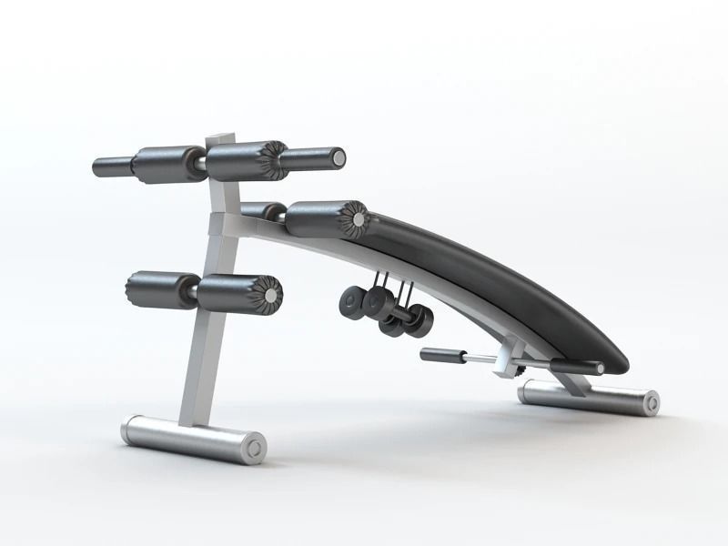 Gym workout bench 3D model_4