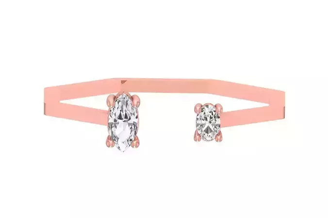 Open End Women Light Weight Band Marquise Oval stone Ring