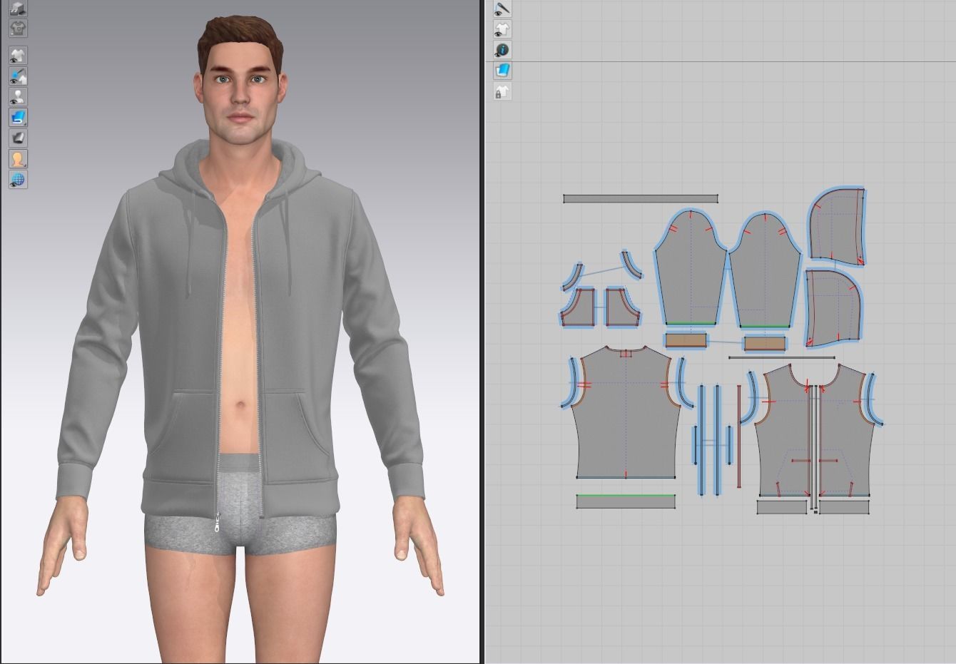 Front Zip Hoodie 3d Model 3D model_1