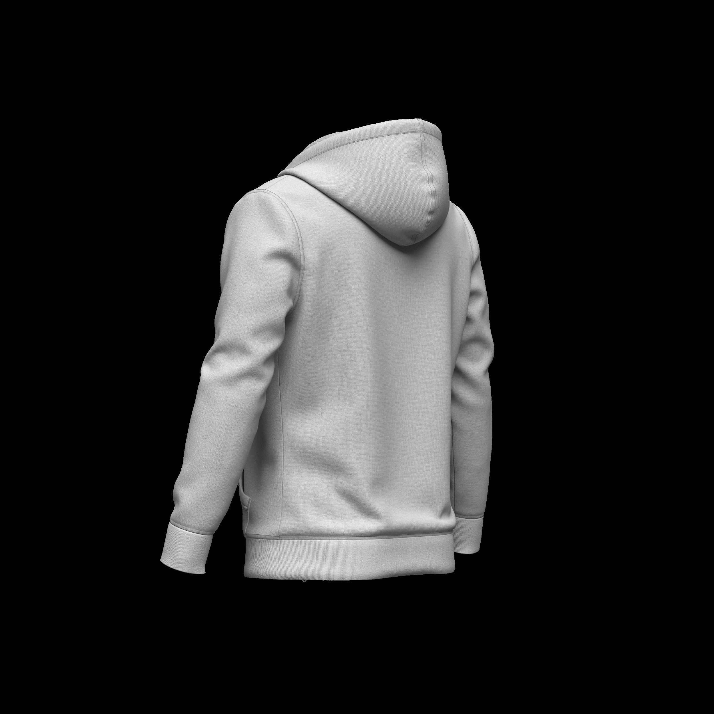 Front Zip Hoodie 3d Model 3D model_7