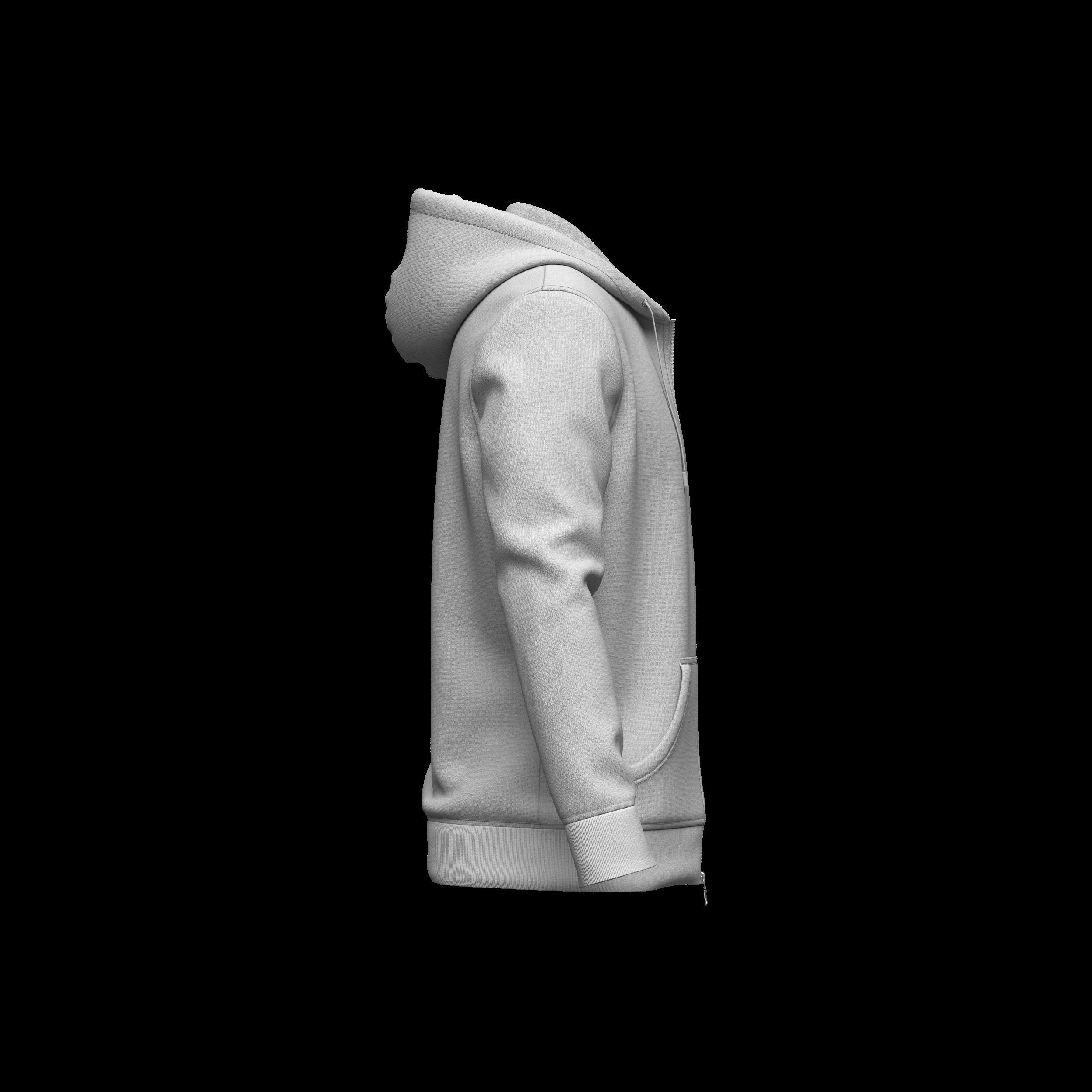 Front Zip Hoodie 3d Model 3D model_3