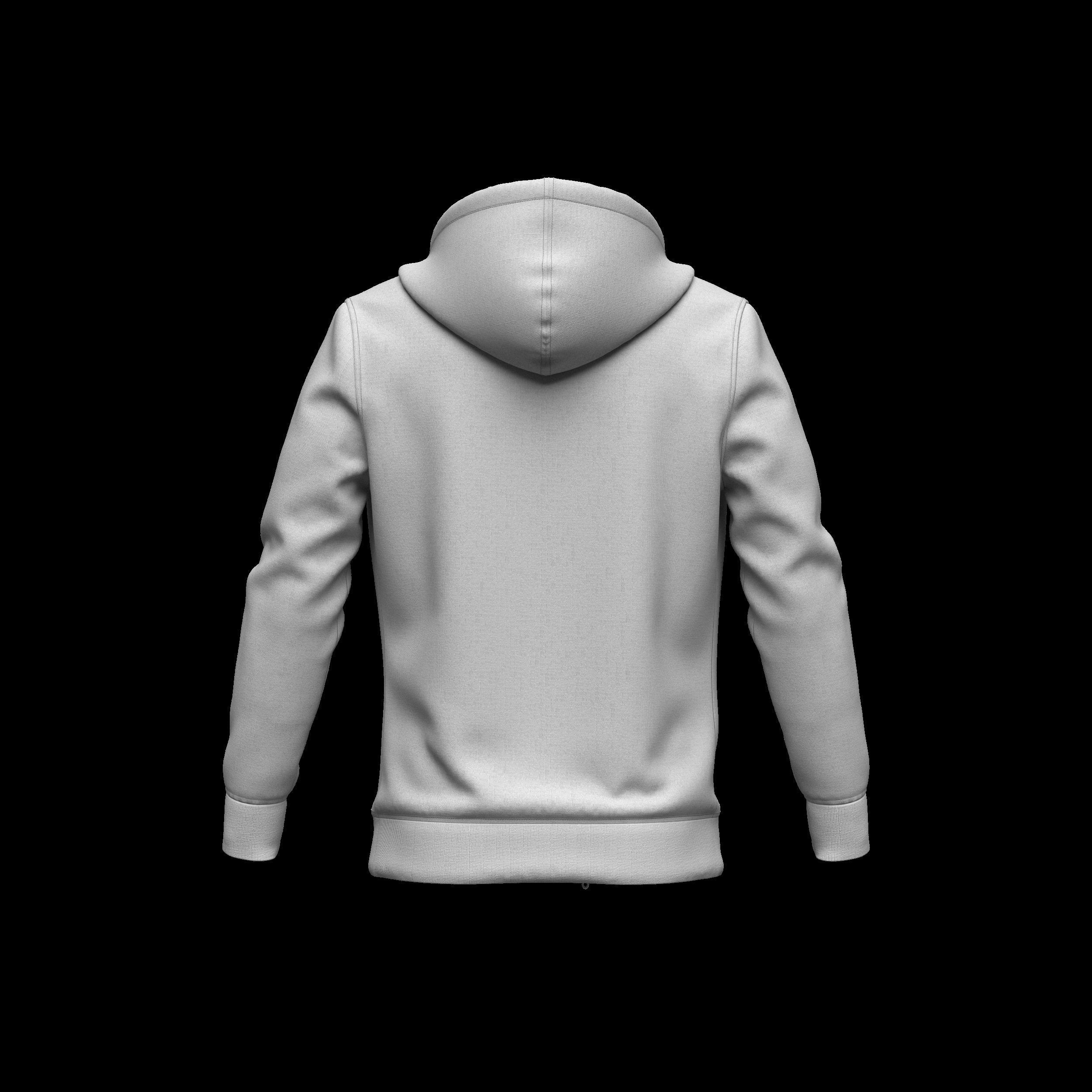 Front Zip Hoodie 3d Model 3D model_10