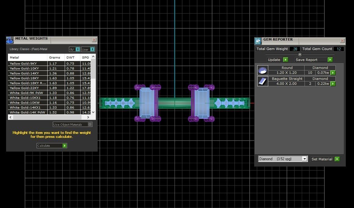 Open End Light Weight Band Baguette Stone Ring 3D print model_4