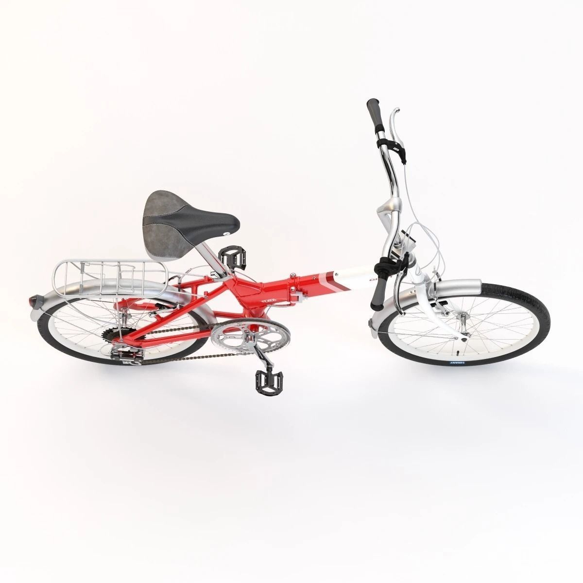 Giant Fd806 Lightweight Red-White Folding Bicycle 3D model_5