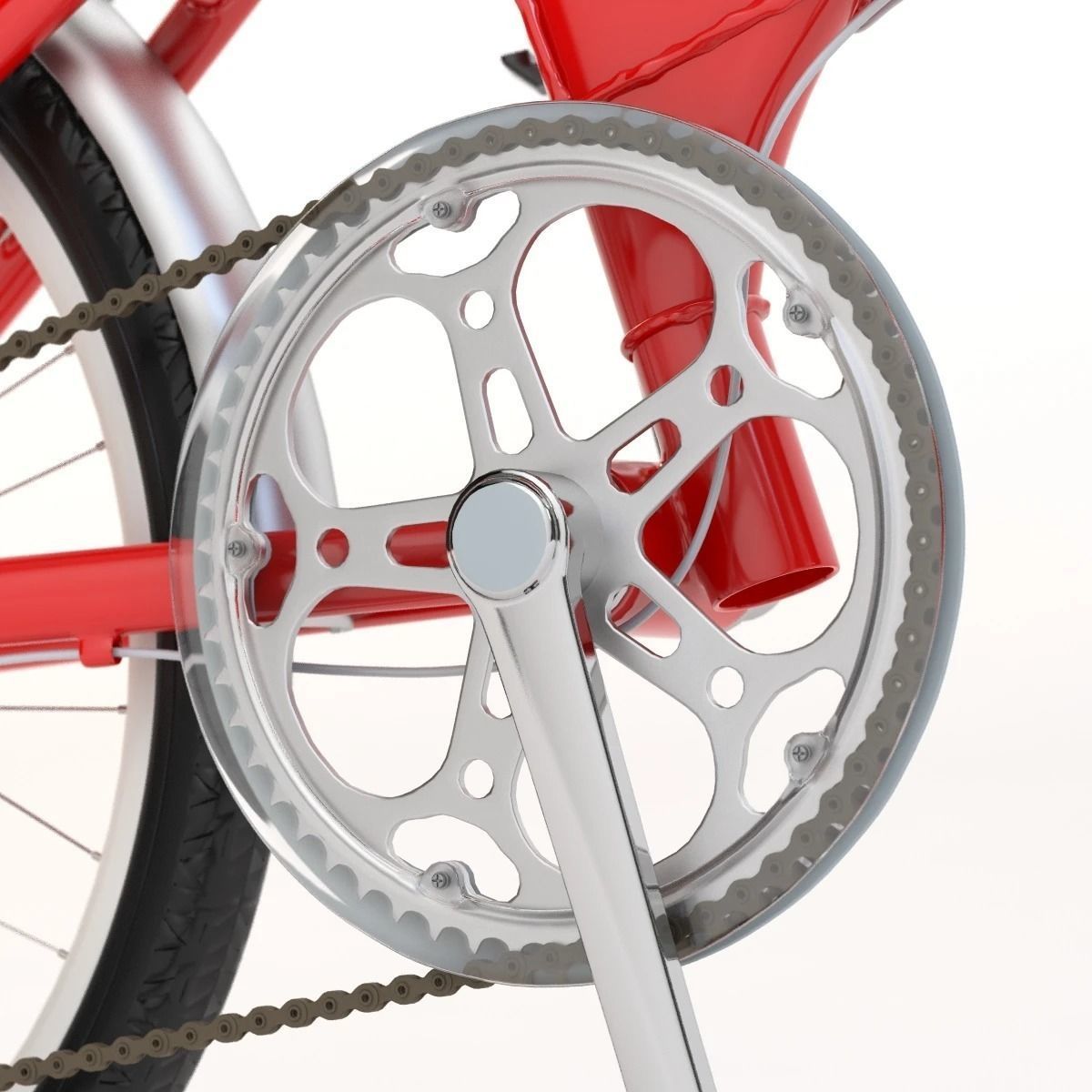 Giant Fd806 Lightweight Red-White Folding Bicycle 3D model_13