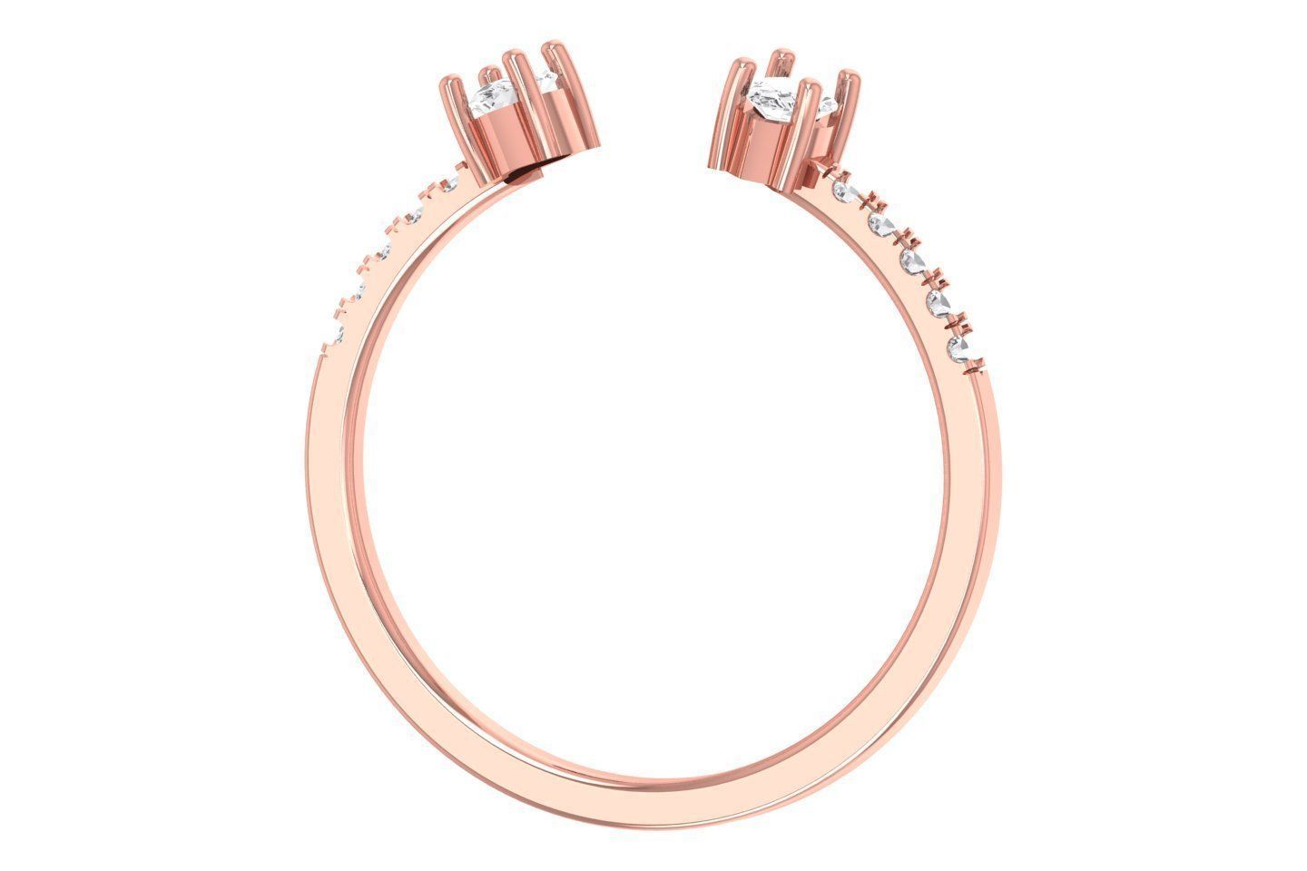 Open End Light Weight Band Marquise Stone Ring 3D print model_1