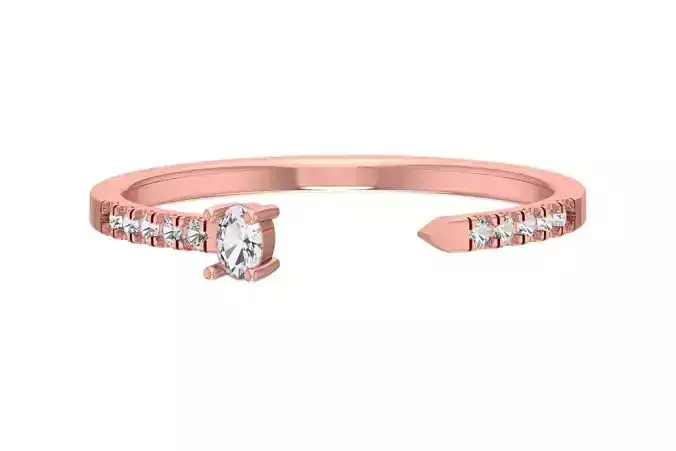 Open End Light Weight Band Oval Ring