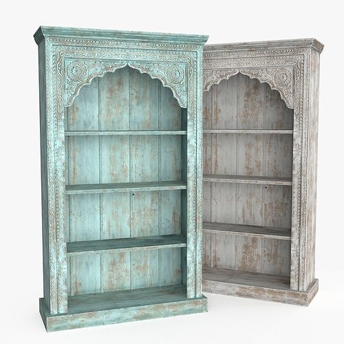 Vintage Bookcase Shelf Low-poly 3D model