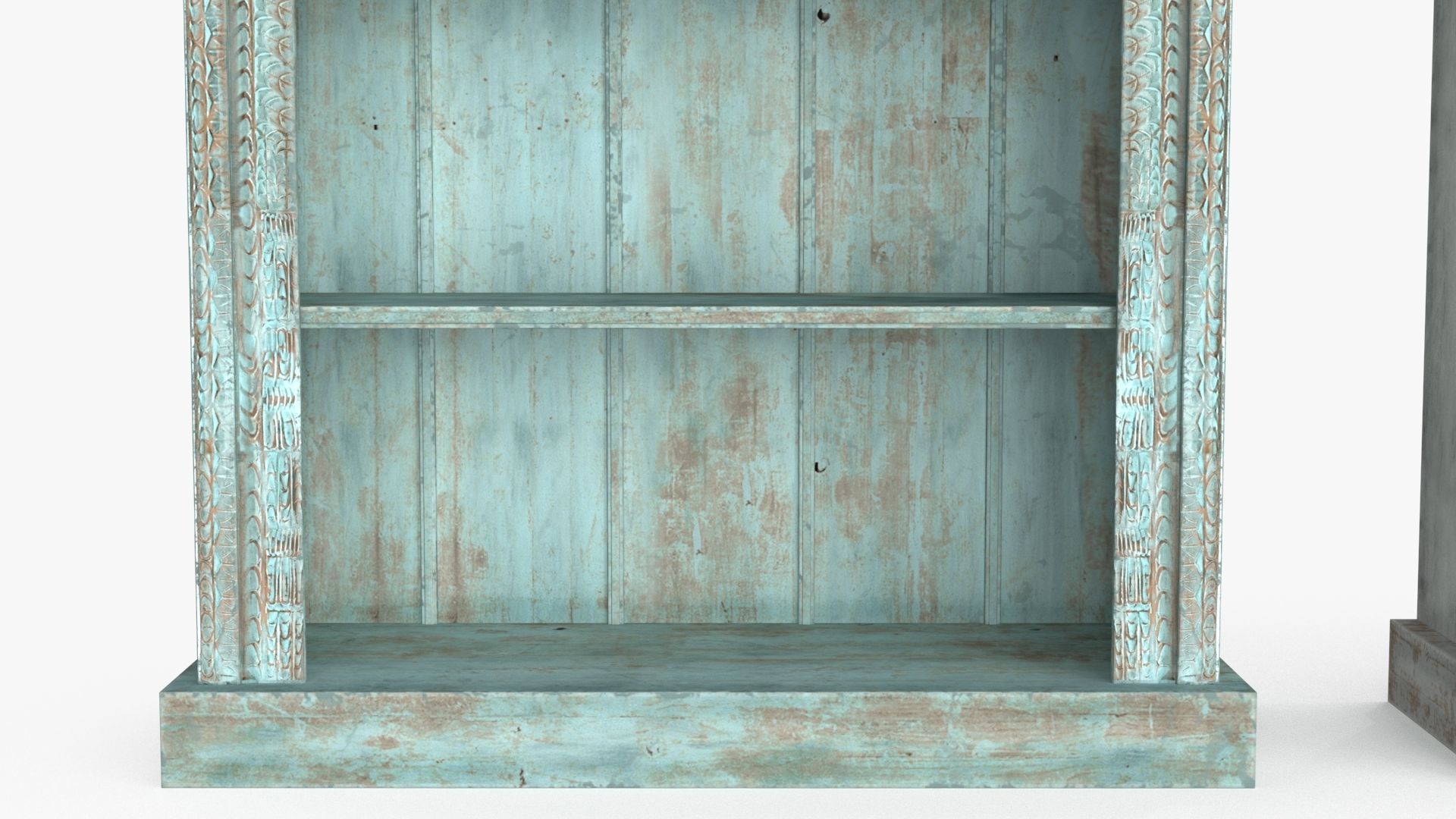 Vintage Bookcase Shelf Low-poly 3D model_6